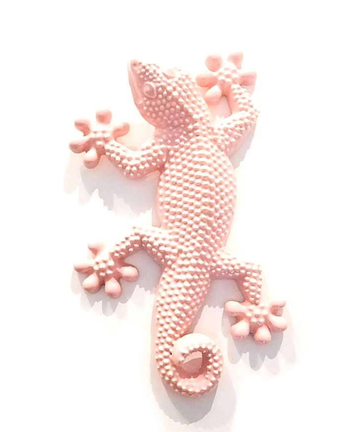 Geco Rosa H. 22 cm in Ceramica