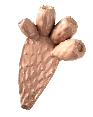 Pala di Fico d’India Tortora H. 28 cm in Ceramica