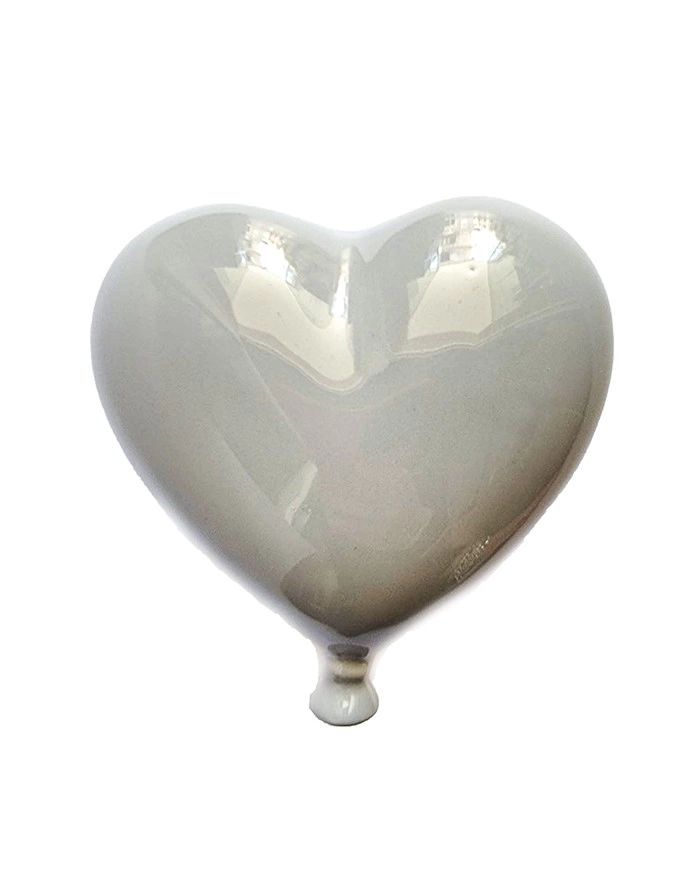 Palloncino Cuore Grigio H. 15-16 cm in Ceramica Palloncino Cuore Grigio H. 15-16 cm in Ceramica
