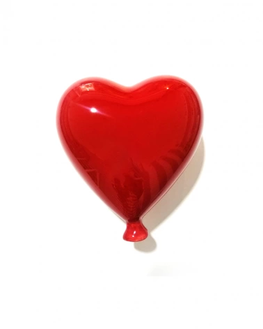 Palloncino Cuore Rosso H. 12 cm in Ceramica