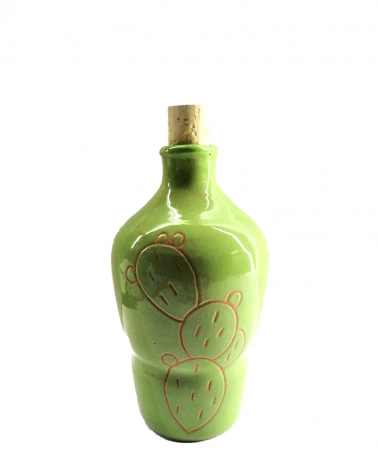 Bottiglia Cactus Verde Chiaro 250 ml Incisione Fico d'India