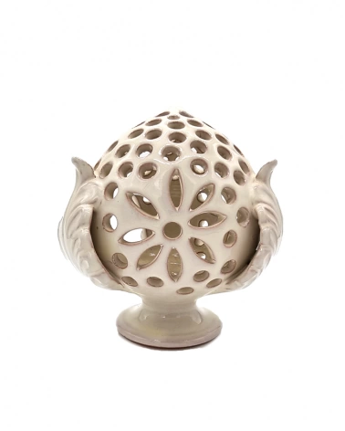 Pumo Lanterna Beige H 13-14 cm in Ceramica