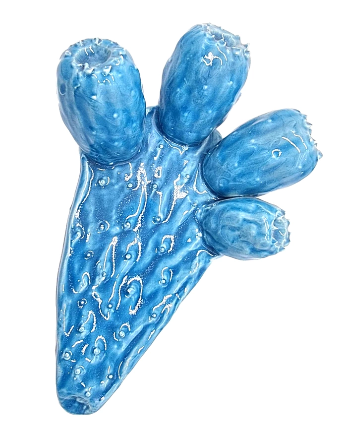 Pala di Fico d’India Turchese H. 28 cm in Ceramica