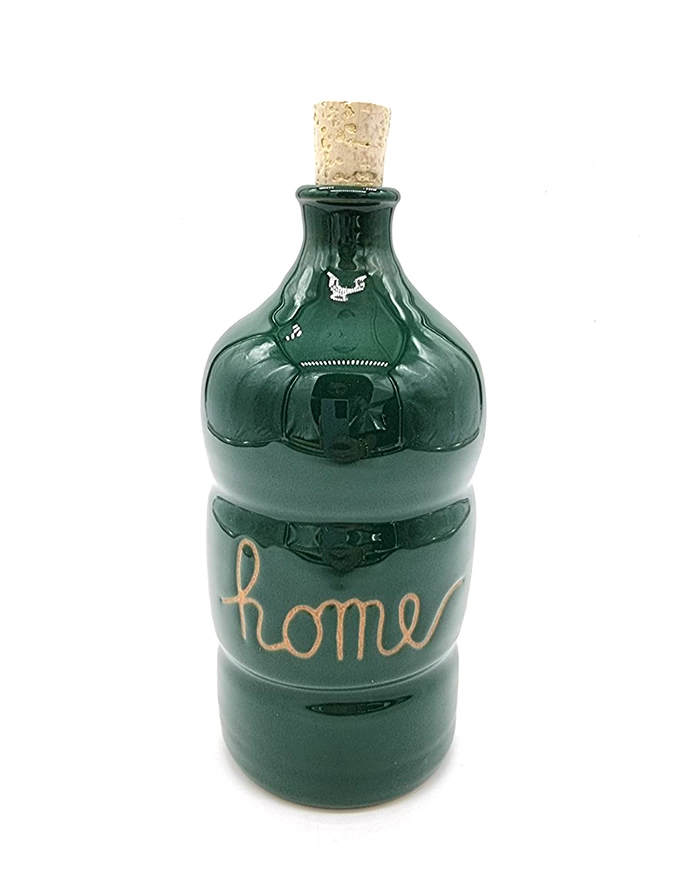 Bottiglia Verde Tradizionale 500 ml "Home" in Ceramica Bottiglia Verde Tradizionale 500 ml "Home" in Ceramica
