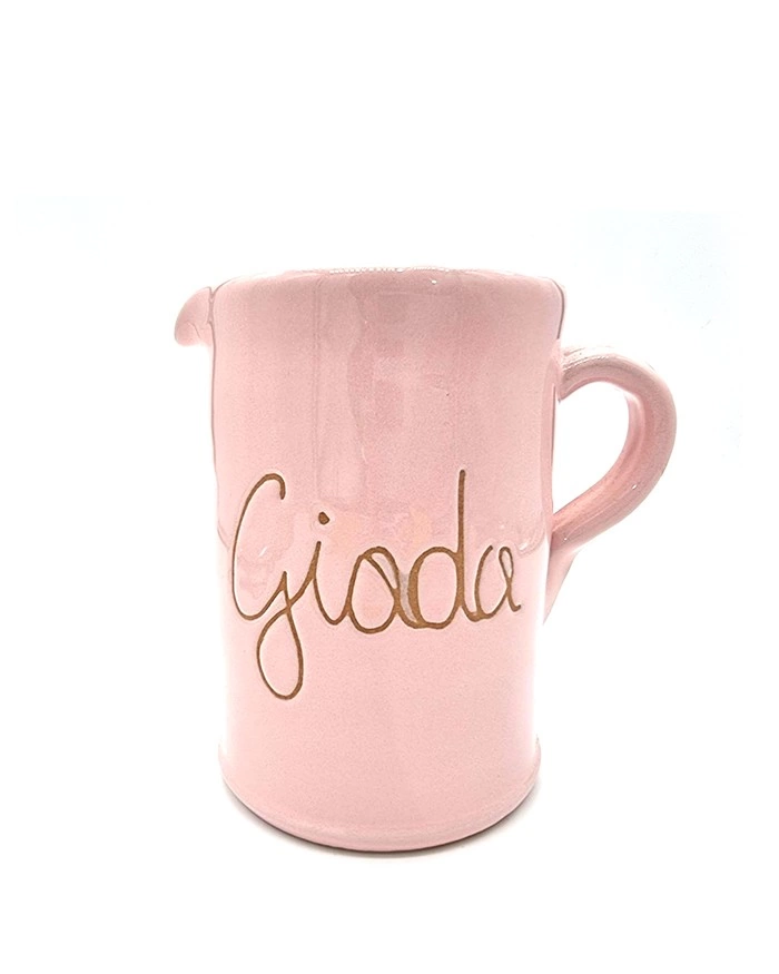 Portapenne Rosa Personalizzato "Giada" H. 14-15 cm in Ceramica Portapenne Rosa Personalizzato "Giada" H. 14-15 cm in Ceramica