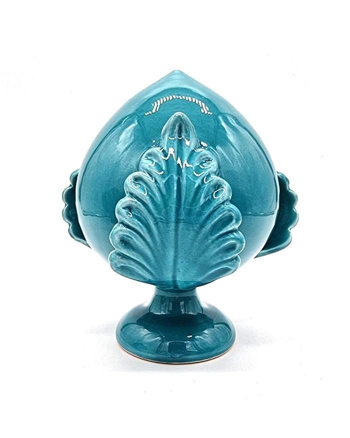 Pumo Blu Pavone H. 13-14 cm in Ceramica