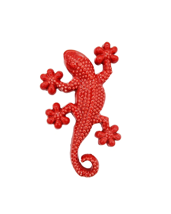 Geco Rosso H. 11 cm in Ceramica Geco Rosso H. 11 cm in Ceramica