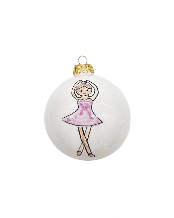 Palla Decorativa Natalizia Ballerina H. 8 cm in Ceramica Palla Decorativa Natalizia Ballerina H. 8 cm in Ceramica