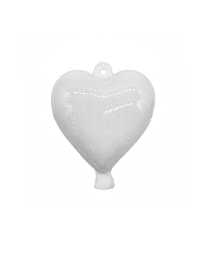 Palloncino Cuore Bianco con Gancio H. 13 cm in Ceramica Palloncino Cuore Bianco con Gancio H. 13 cm in Ceramica
