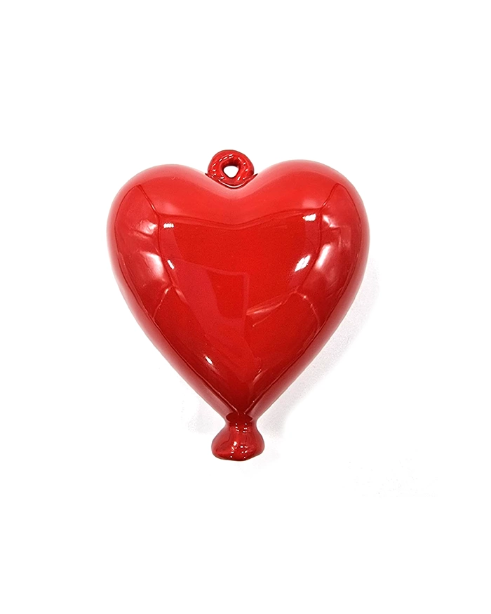 Palloncino Cuore Rosso con Gancio H. 13 cm in Ceramica Palloncino Cuore Rosso con Gancio H. 13 cm in Ceramica