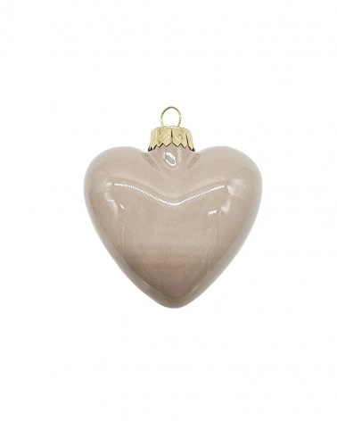 Palloncino Cuore Tortora Decorazione Natalizia H. 8-9 cm in Ceramica