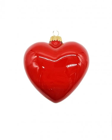 Palloncino Cuore Rosso Decorazione Natalizia H. 11-12 cm in Ceramica