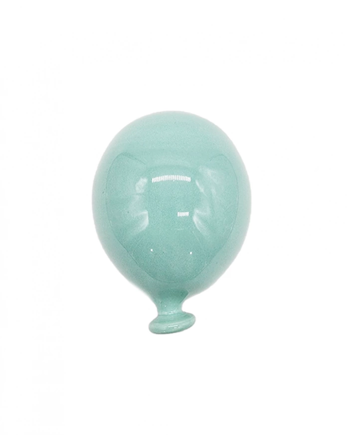 Palloncino Verde Acqua H. 10 cm in Ceramica