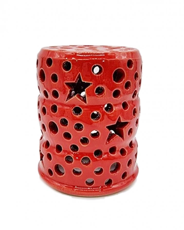 Lanterna MiniStelle Rossa H. 13 cm in Ceramica