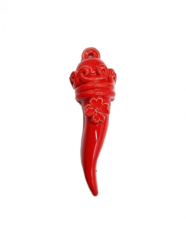 Corno Rosso H. 12 cm in Ceramica