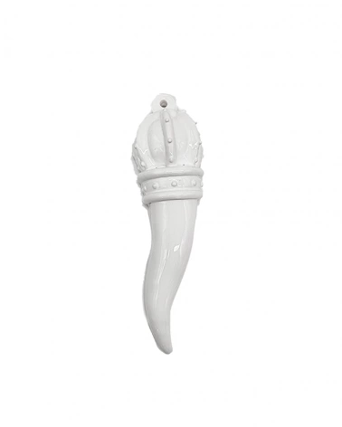 Corno Bianco H. 12 cm in Ceramica