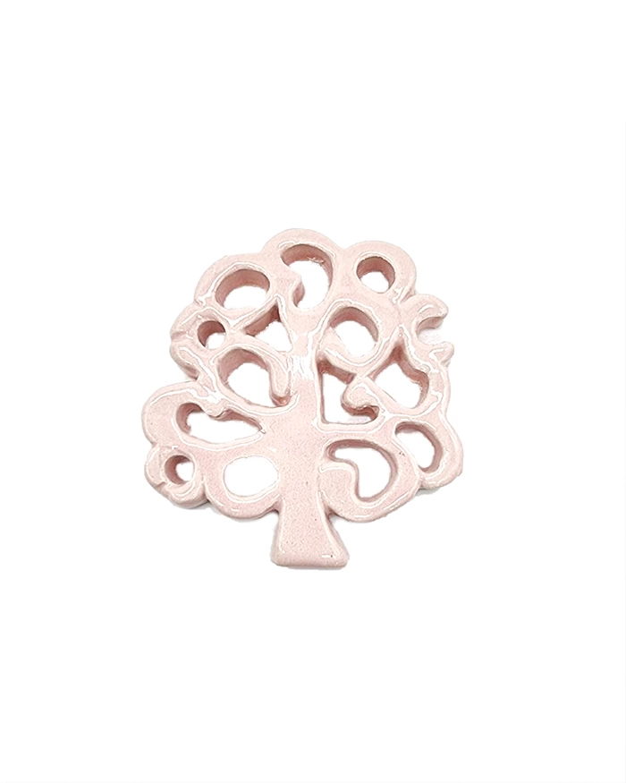 Albero Della Vita Rosa Chiaro H. 8 cm in Ceramica