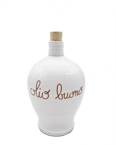Bottiglia Bianca 250 ml Olio Buono in Ceramica
