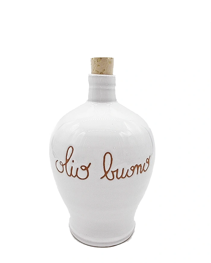 Bottiglia Bianca 250 ml Olio Buono in Ceramica