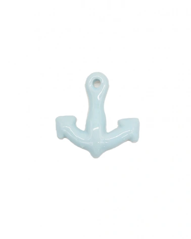Ancora Celeste con Magnete H. 6 cm in Ceramica