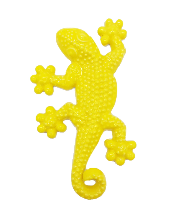 Geco Giallo H. 17 cm in Ceramica