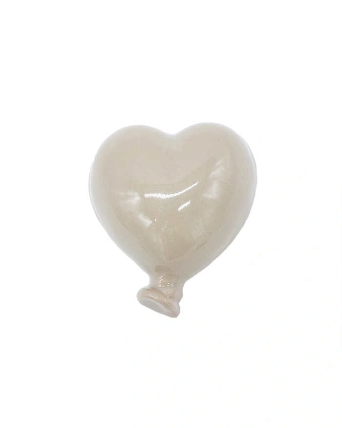 Palloncino Cuore Tortora con Magnete H. 6 cm in Ceramica