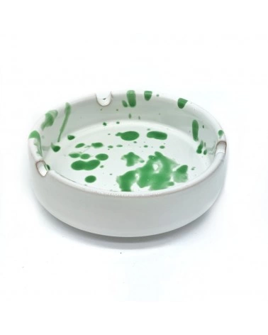 Posacenere Schizzato Verde in Ceramica