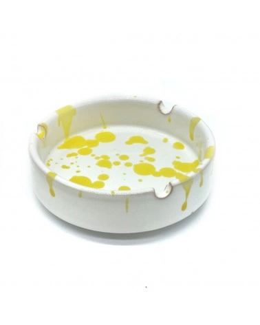 Posacenere Schizzato Giallo in Ceramica