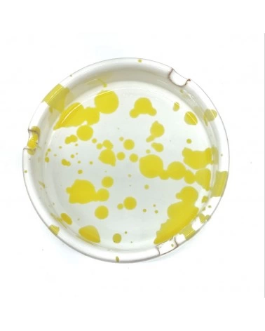 Posacenere Schizzato Giallo in Ceramica