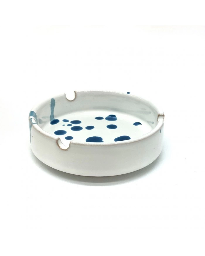 Posacenere Schizzato Blu in Ceramica
