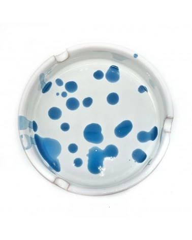 Posacenere Schizzato Blu in Ceramica
