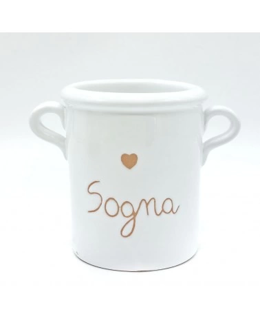Capasa Bianca "Sogna" Con Decoro Cuore H. 13 cm