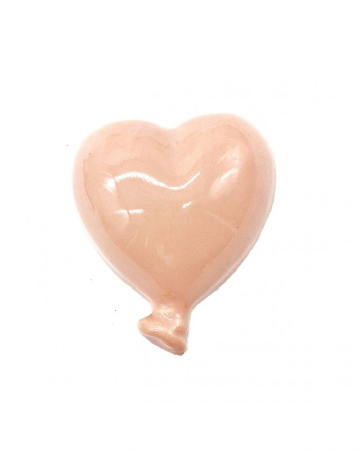 Palloncino Cuore Rosa Chiaro con Magnete H. 6 cm in Ceramica