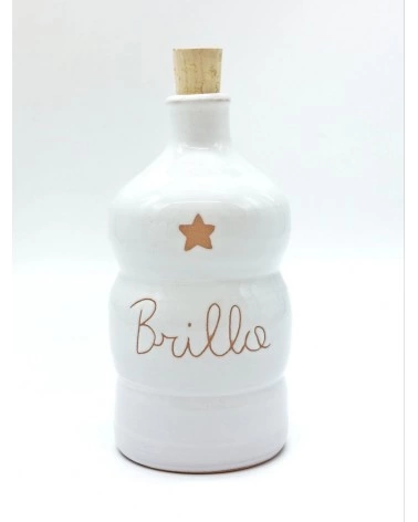 Bottiglia Bianca "Brilla" Decoro Stella 250 ml in Ceramica