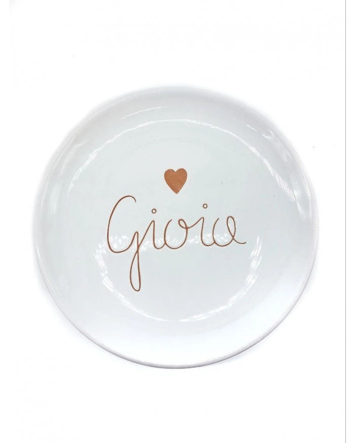 Piatto Piano Bianco "Gioia" in Ceramica Diametro 25 cm