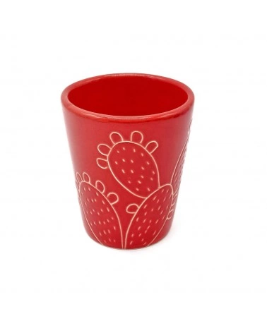Vaso Portapianta Rosa Incisione Pala di Fico d'India H. 10 cm