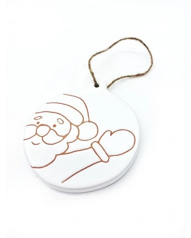 Sfera Piatta Natalizia con Incisione Babbo Natale