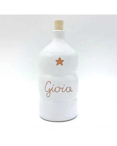 Bottiglia Bianca 500 ml "Gioia" Decoro Stella in Ceramica