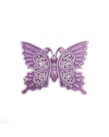 Farfalla Viola con Magnete H. 6 cm in Ceramica