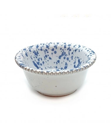 Coppa Piccola Bianca Schizzata Avion H. 4 cm in Ceramica