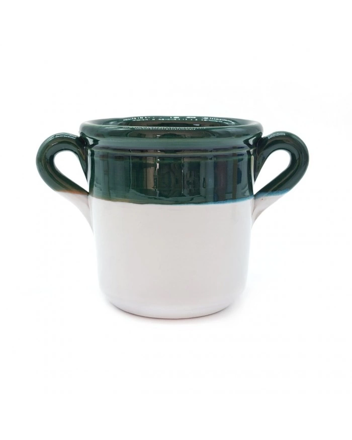 Capasa Da Parete Con Foro Bicolore Bianca e Verde Scuro H. 11 cm Capasa Da Parete Con Foro Bicolore Bianca e Verde Scuro H. 11 cm