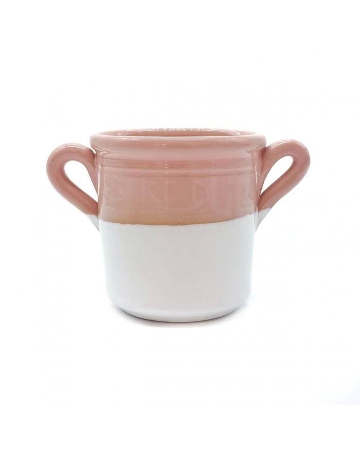 Capasa Con Foro Bicolore Bianca e Rosa H. 11 cm Capasa Con Foro Bicolore Bianca e Rosa H. 11 cm