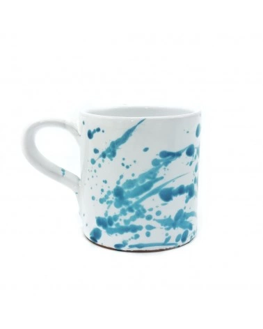 Tazza Mug Schizzata Blu Pavone H. 9 cm in Ceramica