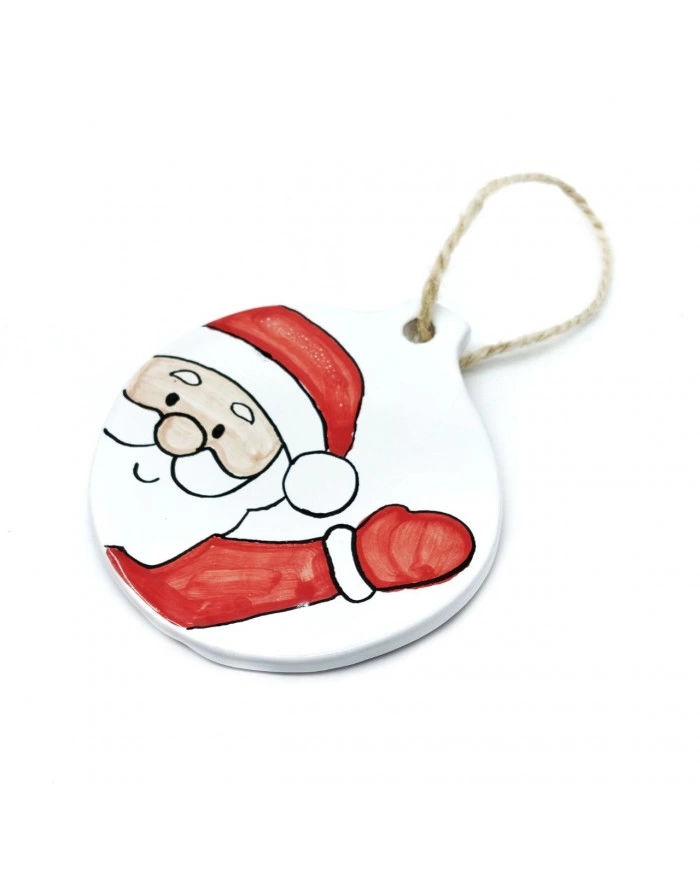 Sfera Piatta Natalizia con Babbo Natale Colorato