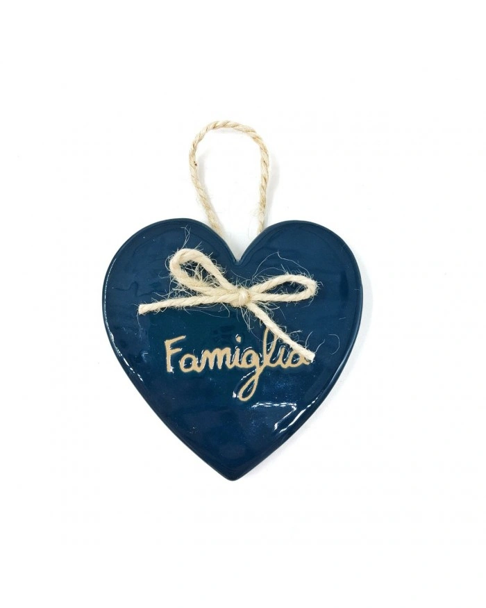 Cuore Piatto Ottanio Famiglia in Ceramica