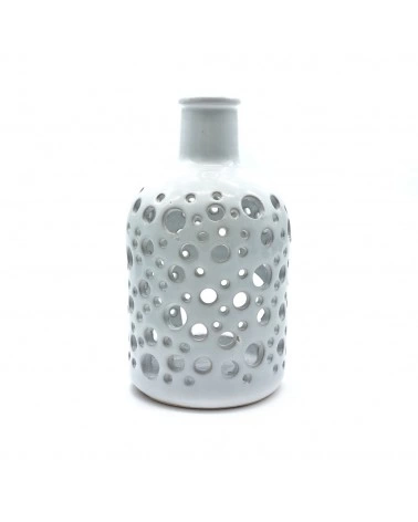 Bottiglia Lanterna Bianca in Ceramica