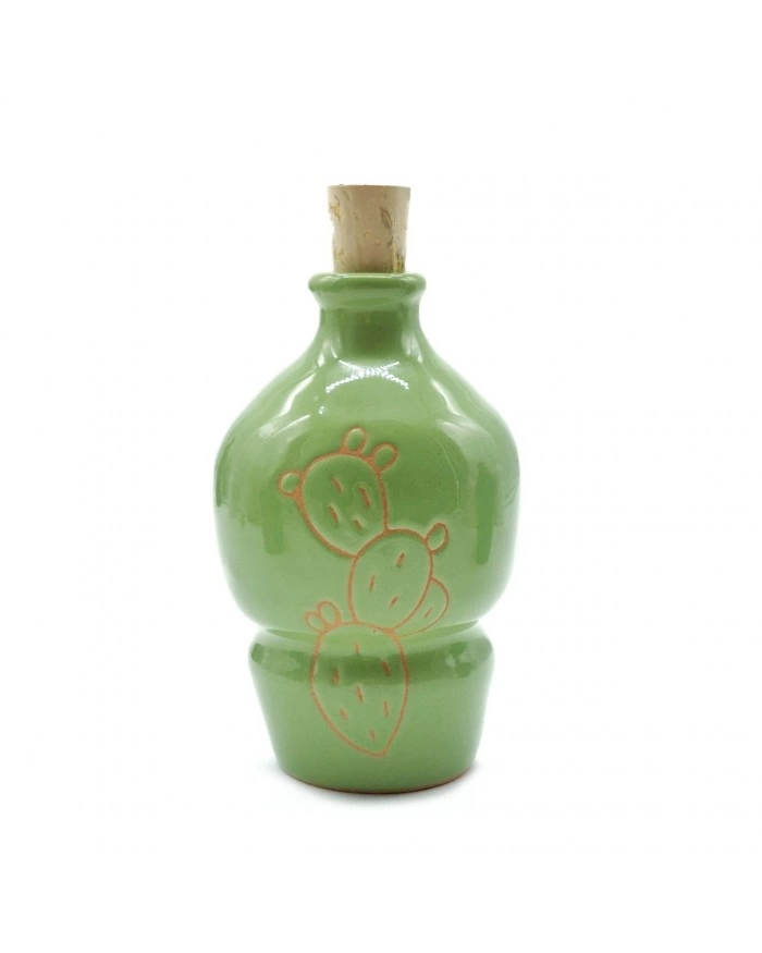 Bottiglia Verde Chiaro Incisione Cactus 100 ml