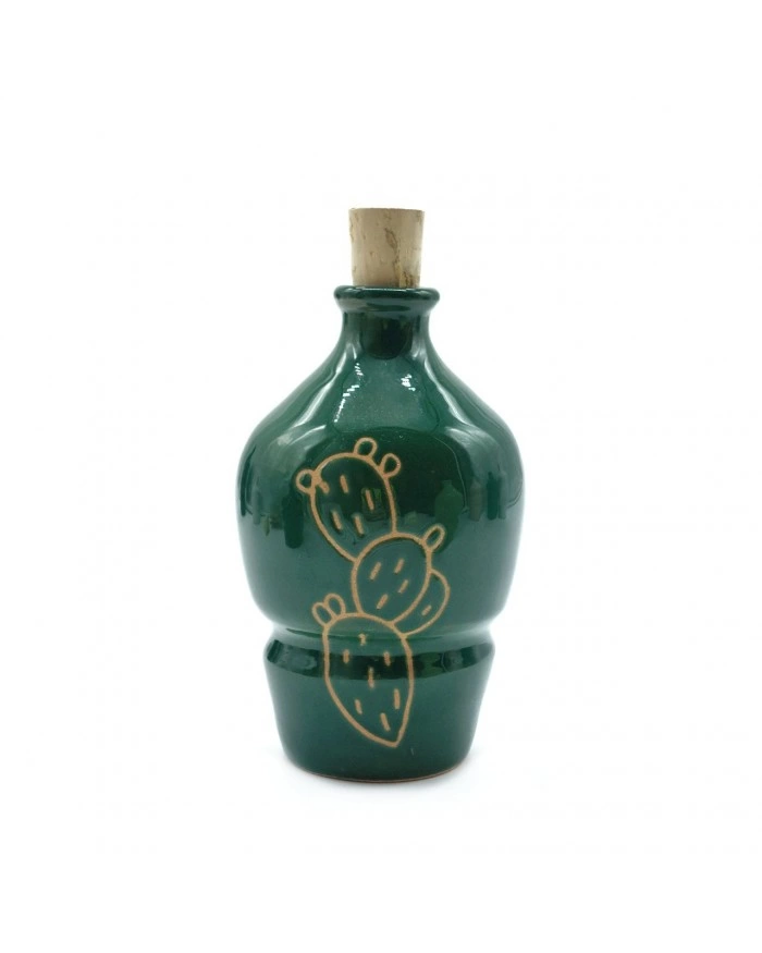 Bottiglia Verde Scuro Incisione Cactus 100 ml
